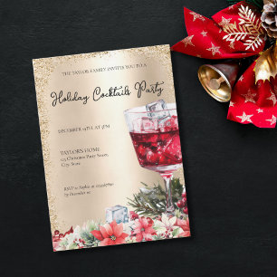 Cocktails Festliche Getränke Weihnachts-Party Einladung