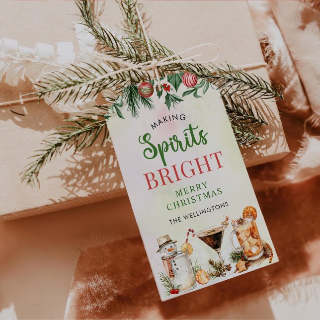 Cocktails Festliche Getränke Weihnachts-Party Geschenkanhänger (Von Creator hochgeladen)
