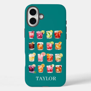 Cocktails Galore Monogrammiert iPhone 16 Plus Hülle