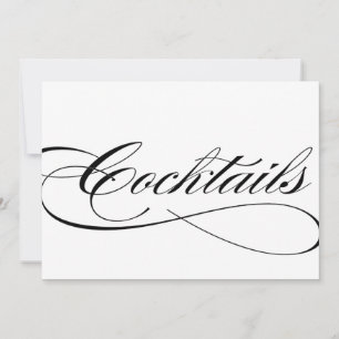 Cocktails Hochzeitsempfang schöne Schrift Einladung