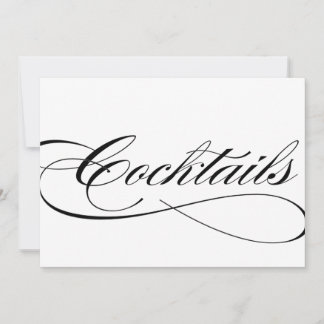 Cocktails Hochzeitsempfangsschild schöne Schrift Einladung
