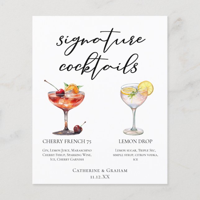 Cocktails Hochzeitsmenü für erfrischende Fruchtsig (Vorderseite)