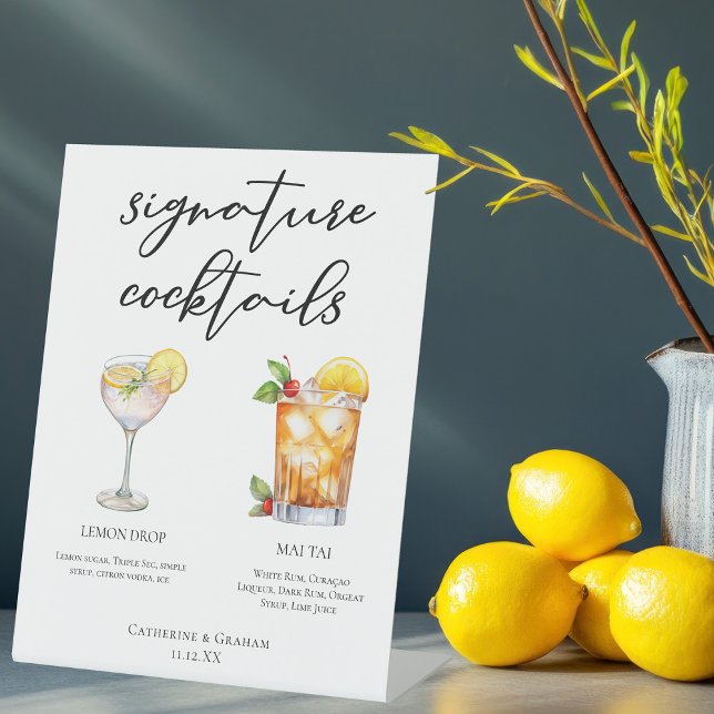 Cocktails Hochzeitsmenü mit süßen und kargen Unter Sockelschild (Von Creator hochgeladen)
