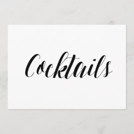"Cocktails" Hochzeitszeichen im kalligraphischen S Einladung