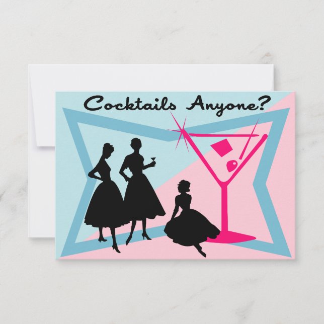Cocktails irgendjemand? Antwortkarte RSVP Karte (Vorderseite)