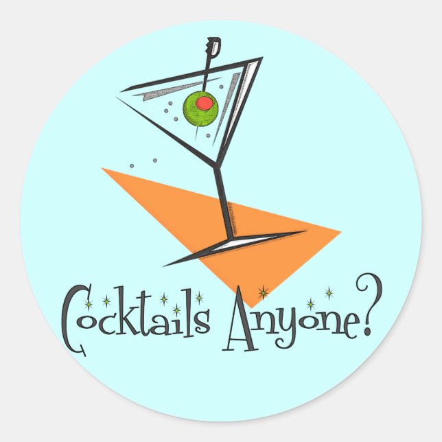 Cocktails irgendjemand? runder aufkleber (Vorderseite)