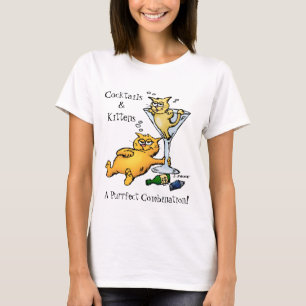 Cocktails & Kätzchen Perfektes Kombi-Cartoon-Shirt T-Shirt