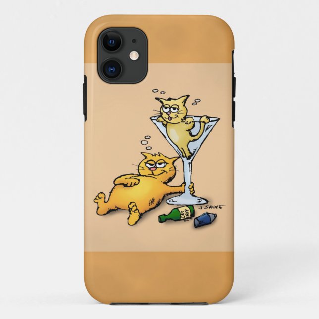 Cocktails & Kittens Gold Cartoon iPhone 5 Fall Case-Mate iPhone Hülle (Rückseite)