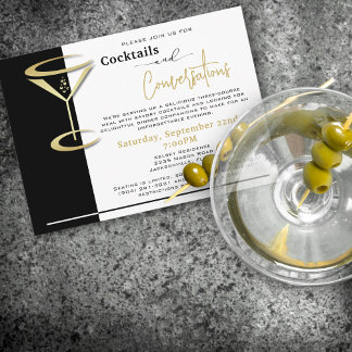 Cocktails & Konversationen Abendessen Party einlad Einladung