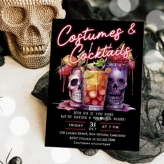 Cocktails & Kostüme Möwe Erwachsenes Halloween-Par Einladung