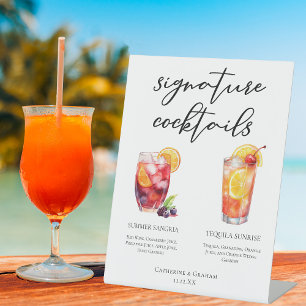 Cocktails-Menü für die Unterschrift Sockelschild