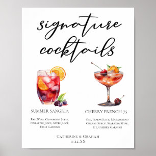 Cocktails-Menü für Fruchtauftritte Poster