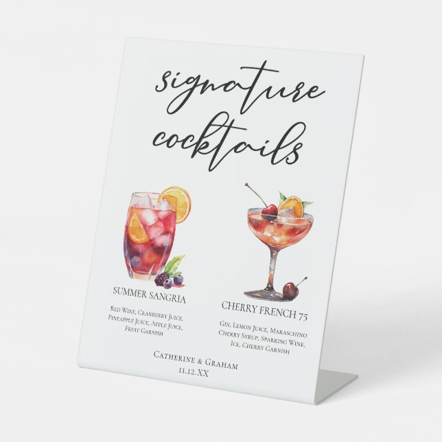 Cocktails-Menü für Fruchtauftritte Sockelschild (Vorderseite)