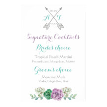 Cocktails mit Hochzeitssignatur, botanische Blume