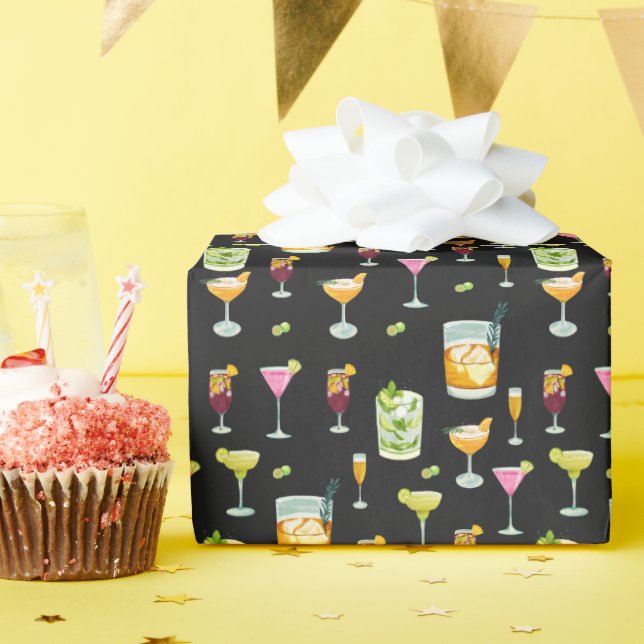 Cocktails Musterpapier Geschenkpapier (Geburtstagsparty)