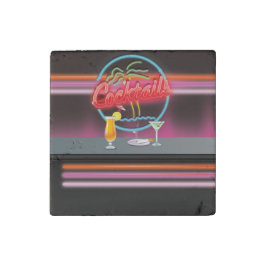 Cocktails Neonzeichen Bar Retro Stein-Magnet