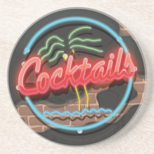 Cocktails Nightclub Neon Getränkeuntersetzer