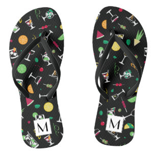 Cocktails Party Pattern Flip Flops