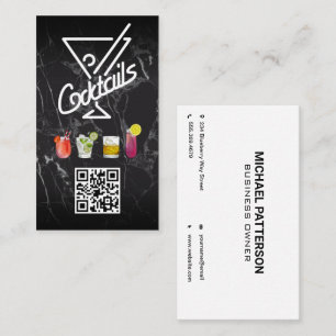 Cocktails QR-Code Benutzerdefiniert hinzufügen Visitenkarte