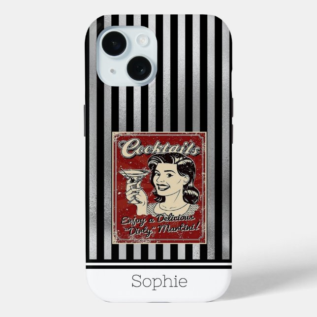 Cocktails Retro Samsung Case-Mate iPhone Hülle (Rückseite)