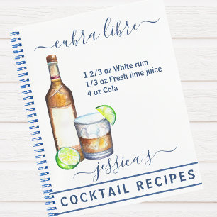 Cocktails Rezept gemischte Getränke Rum Notizbuch