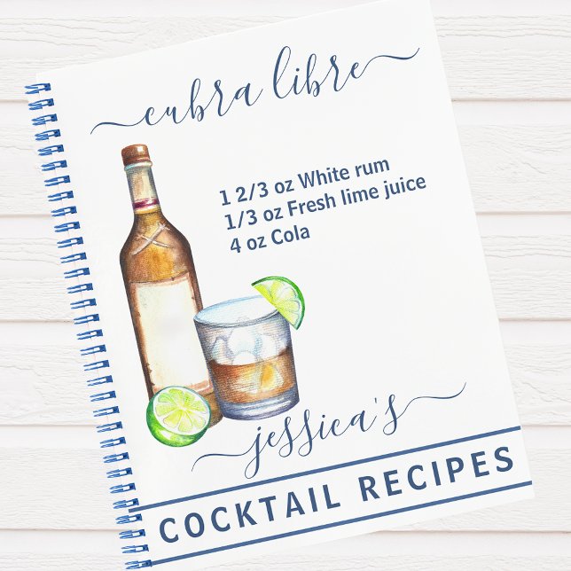 Cocktails Rezept gemischte Getränke Rum Notizbuch (Von Creator hochgeladen)