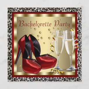 Cocktails Rote High Heels Leopard Junggesellinnena Einladung