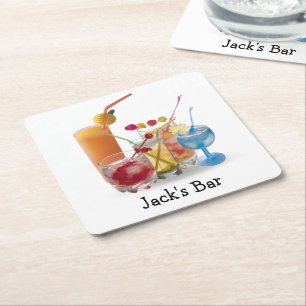 Cocktails-Sammlung für die Bar Rechteckiger Pappuntersetzer
