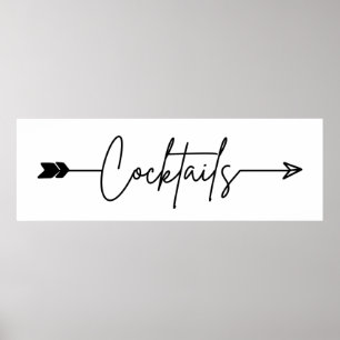 Cocktails-Schild Hochzeitszeichen Poster