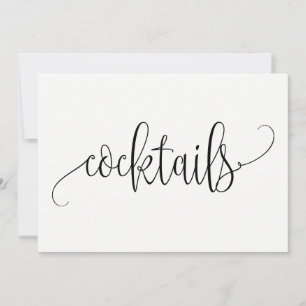 Cocktails Sign - Schöne Kalligrafie Einladung