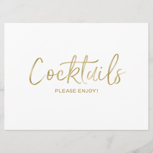 "Cocktails" Stilvoll Golden Einladung