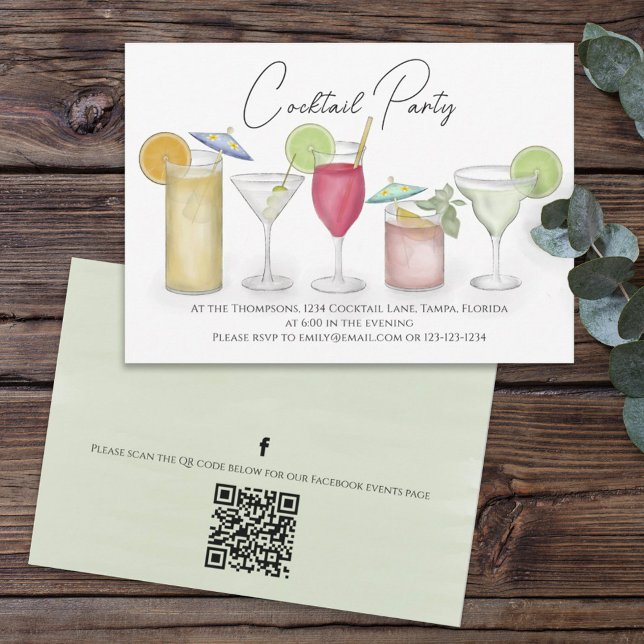 Cocktails trinken QR Code Social Media Einladung (Von Creator hochgeladen)