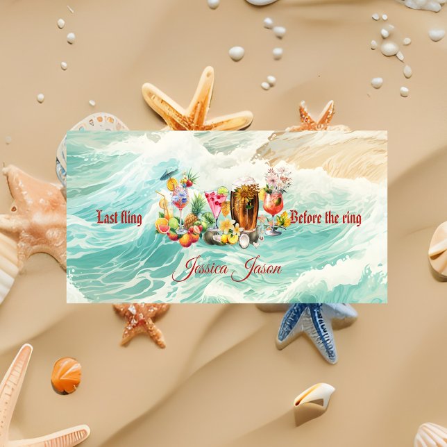 Cocktails Tropische Früchte Junggeselinnen-Abschie Strandtuch (Ocean Cocktails Tropical Fruits Bachelorette Party Beach Towel)