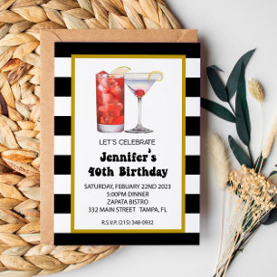 Cocktails und Abendessen Geburtstag Einladung