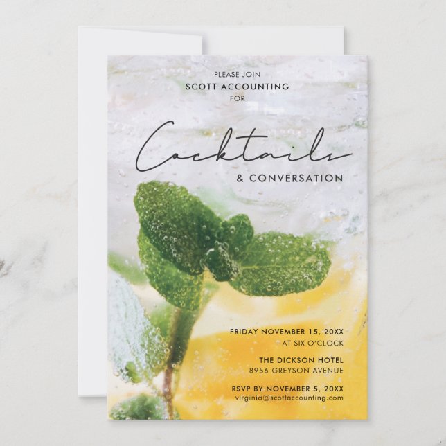 Cocktails und Gespräche Einladung (Vorderseite)