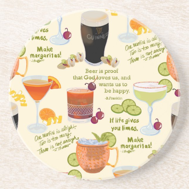 Cocktails und Gespräche Getränkeuntersetzer (Vorne)