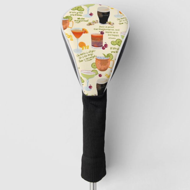 Cocktails und Gespräche Golf Headcover (Vorderseite)