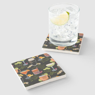 Cocktails und Kontemplation Steinuntersetzer