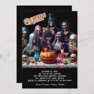 Cocktails und Kostüme Halloween-Party Einladung