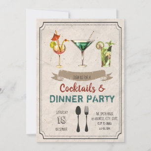 Cocktails und Party Einladung