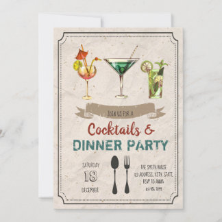 Cocktails und Party Einladung