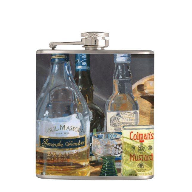 Cocktails und Senf Flachmann (Vorderseite)