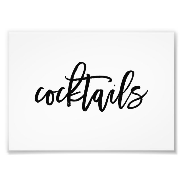 Cocktails Unterschreiben Wählen Sie Ihre Größe - P Fotodruck (Vorne)