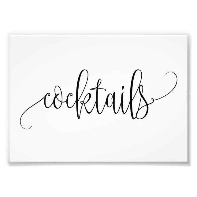 Cocktails Unterschreiben Wählen Sie Ihre Größe Sch Fotodruck (Vorne)
