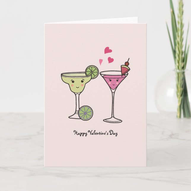Cocktails Valentinenkarte - Für Liebhaber und Freu Dankeskarte (Vorderseite)