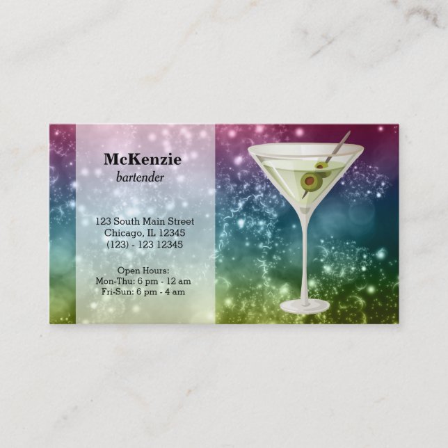 Cocktails Visitenkarte (Vorderseite)