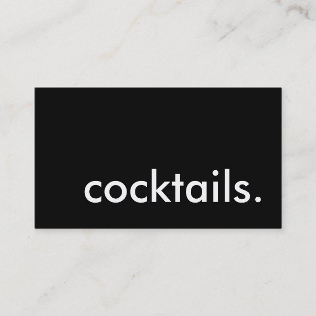 Cocktails. Visitenkarte (Vorderseite)