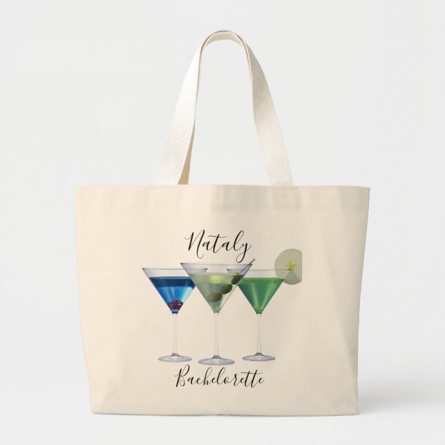Cocktails vom Junggeselinnen-Abschied Jumbo Stoffbeutel (Vorne)