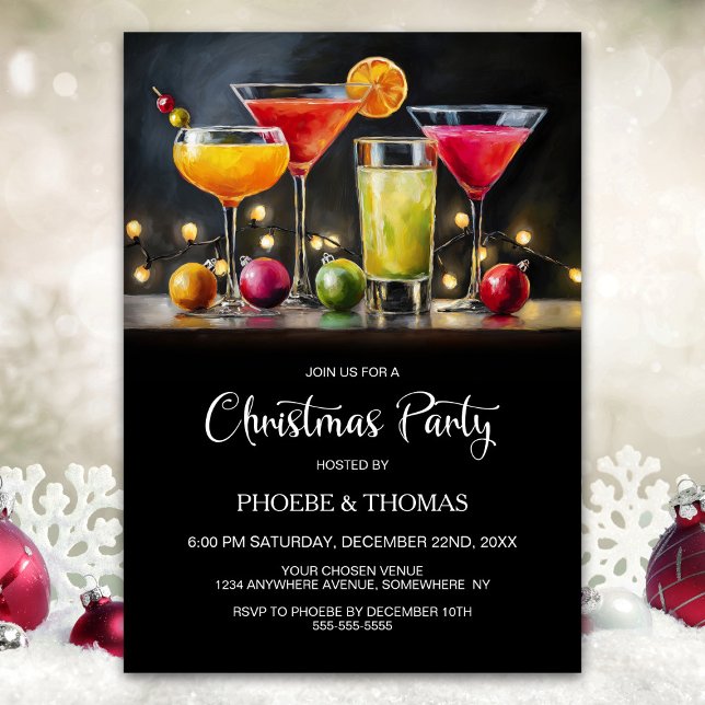 Cocktails Weihnachtsfeier Einladung (Von Creator hochgeladen)