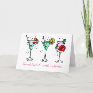 Cocktails zum Geburtstag Karte